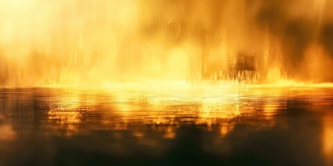 Yellow background with a reflection of a fire