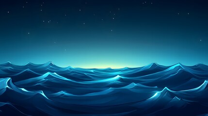 Whimsical 4D Ocean Scene with Glowing Tides and Empty Horizon, Vibrant Digital Art for Kids or Fantasy Media