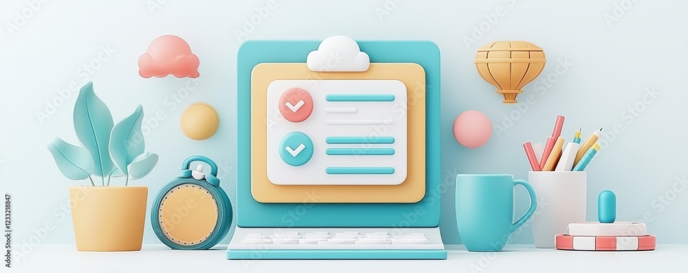 Poster an organized financial report icon displayed on a clean desktop workspace highlighting the importanc