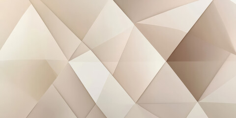 Ivory and taupe overlapping triangle patterns with smooth gradients for minimalist elegance.
