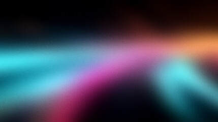 Grainy gradient background, dark blue orange red abstract color wave black backdrop, noisy texture