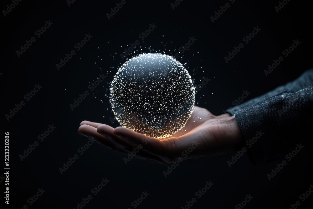 Poster a mesmerizing visual representation of ai driven innovation a glowing sphere of energy and potential