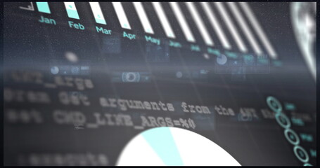 Image of digital data processing over black background