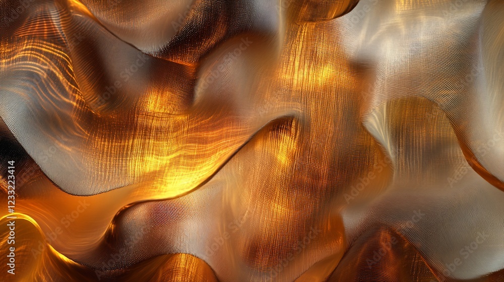 Poster abstract golden mesh texture with light reflections for backgrounds and design