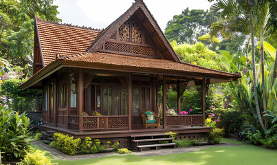 Dwelling Featuring Combination of Teak and Bamboo for an Elegant, Natural Feel