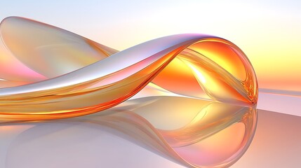 Abstract Orange and White Fluid Swirls Design