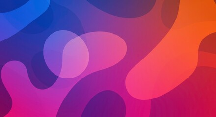 Obraz premium Fluid Symphony: An abstract background of soft, flowing shapes in a vibrant gradient of colors. Evoking a sense of movement, fluidity, and modern design.