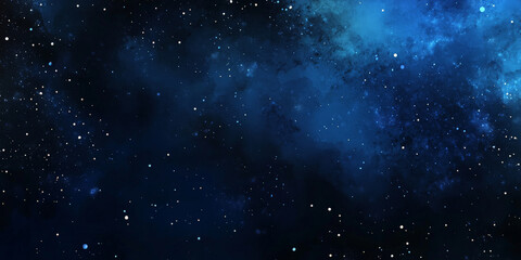 Fototapeta premium Dark watercolor background with deep blue and black tones swirling in an abstract cosmic design.