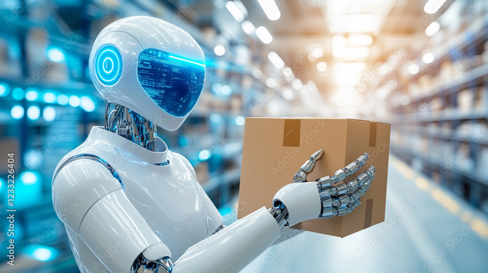 Aufkleber advanced robotics at work in a modern warehouse environment