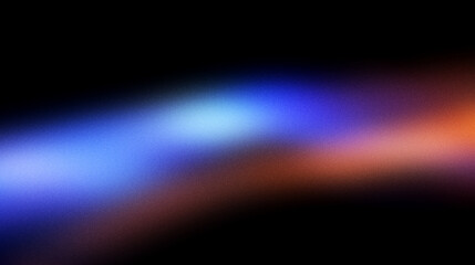Grainy gradient background, dark blue orange red abstract color wave black backdrop, noisy texture