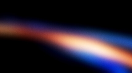 Grainy gradient background, dark blue orange red abstract color wave black backdrop, noisy texture