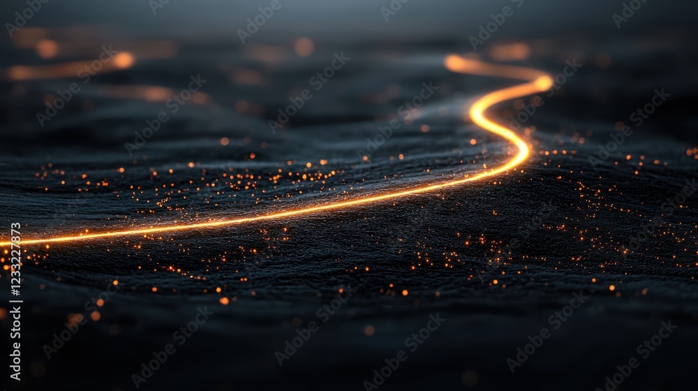Poster aerial view of a glowing digital infrastructure network illuminating a futuristic interconnected cit