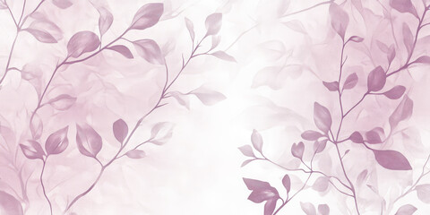 Subtle mauve and pearl white botanical texture with intricate branch motifs and soft gradients.