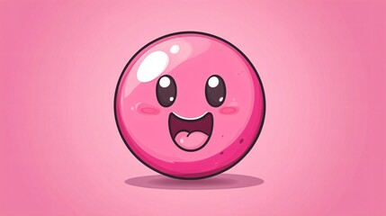 Fototapeta premium Adorable Kawaii Emoticon Character Vector Illustration for Digital Designs, Expressive Cartoon Emoticon Artwork