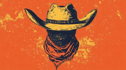 Wild West Cowboy Bandana Icon Flat Vector Illustration