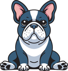 French bulldog cartoon design art illustration