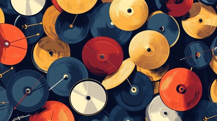 Professional Flat Vector Illustration of Cymbals Musical Instrument for Design Projects
