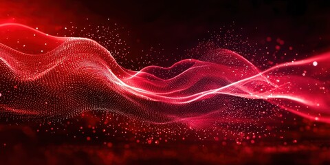 Red wave with many small dots