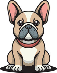 French bulldog cartoon design art illustration