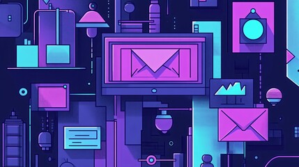 Professional Digital Marketing Email Promotion Message Line Image