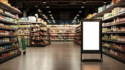 Minimalist design with a vacant poster stand. 