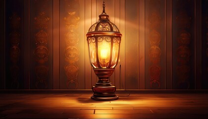 Charming Vintage Lamp Illuminating a Timeless Interior Design, Creating an Inviting and Cozy Atmosphere with a Touch of Elegance