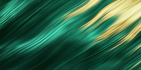 Luxurious emerald green and gold gradient with metallic highlights.