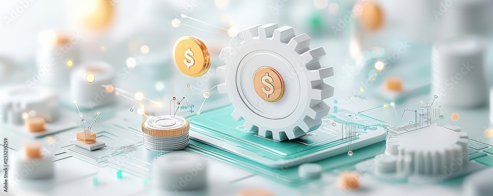 Aufkleber business finance icon representing capital expenditure capex reporting shown in a modern digital das