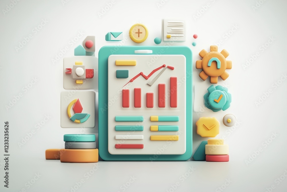 Aufkleber colorful icon or representing the concept of capital expenditure data extraction analysis and financ