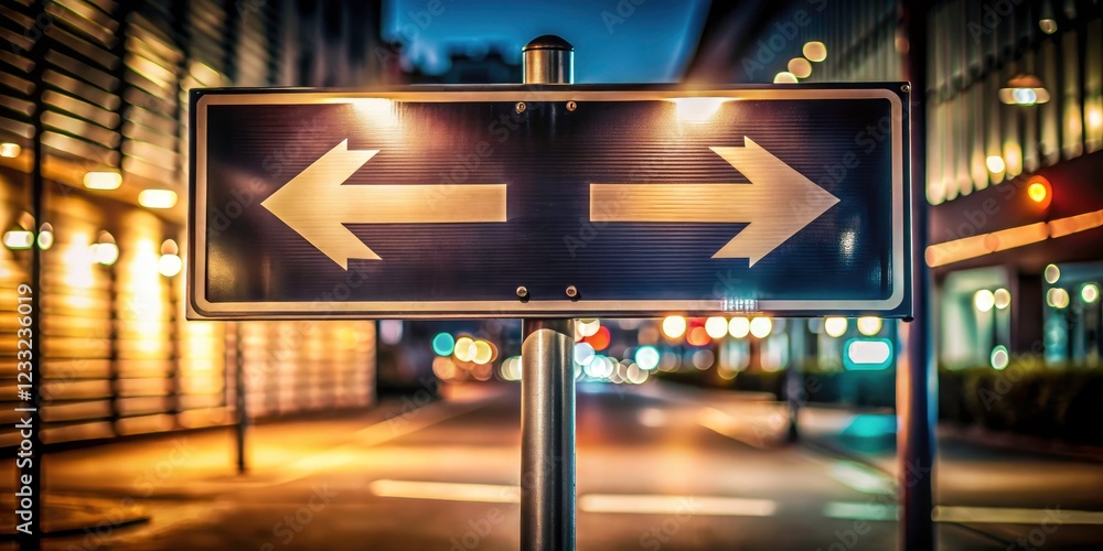 Poster directional arrows in low light - simple design for navigation and guidance, ideal for signage and w