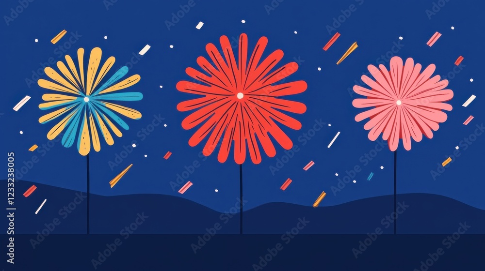 Aufkleber breathtaking display of colorful exploding fireworks illuminating the night sky with a mesmerizing a