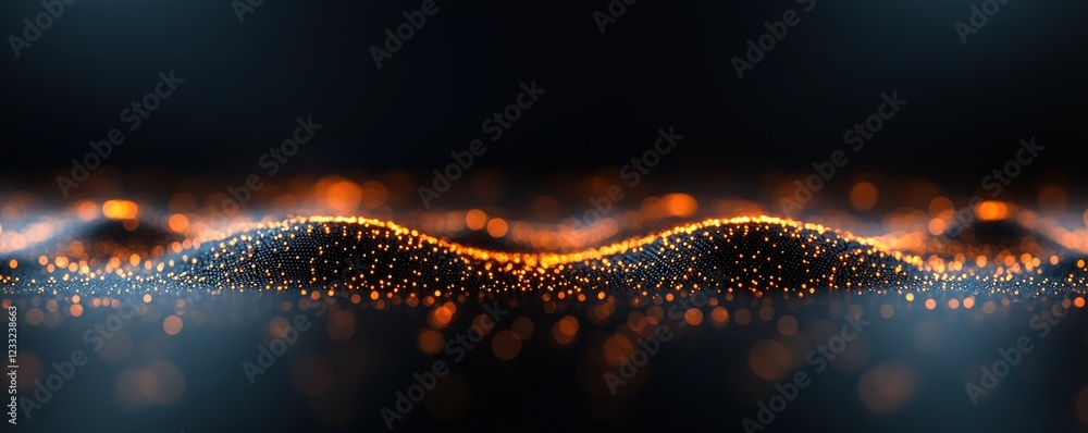 Poster connected enterprise through digital transformation futuristic abstract background with glowing part