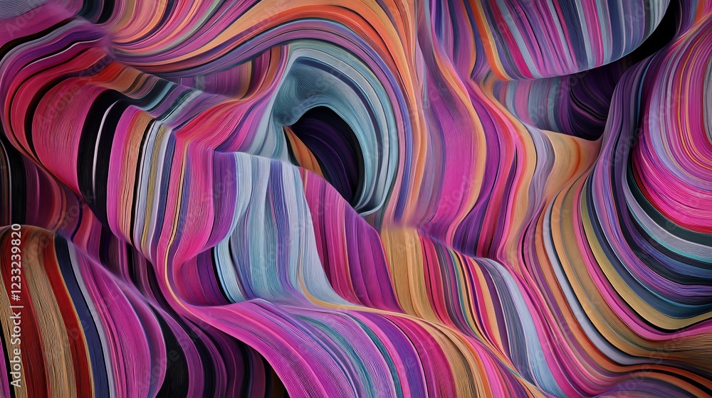 Poster abstract flowing lines of vibrant colors create a dynamic and mesmerizing visual texture