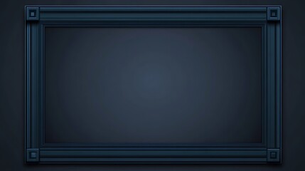 Obraz premium Dark Blue Rectangular Frame Design With Decorative Corners