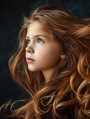 Naklejka premium A gorgeous model with perfect, flowing hair embodies luxury, elegance, and style in this high-end beauty concept.