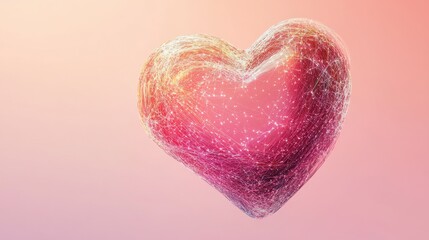 Fototapeta premium Abstract Heart Design with Sparkling Lights and Soft Background