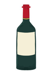 Botella de vino verde