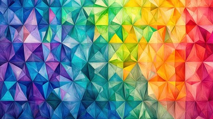 Fototapeta premium Colorful Geometric Abstract Pattern with Triangles and Textures