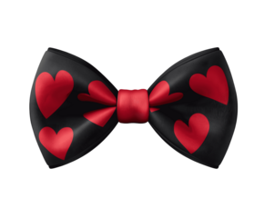 Romantic Heart Bow Tie: 3D Rendered Valentine's Day Fashion Accessory. Perfect for invitations, cards, website banners, and social media. Stylish,    