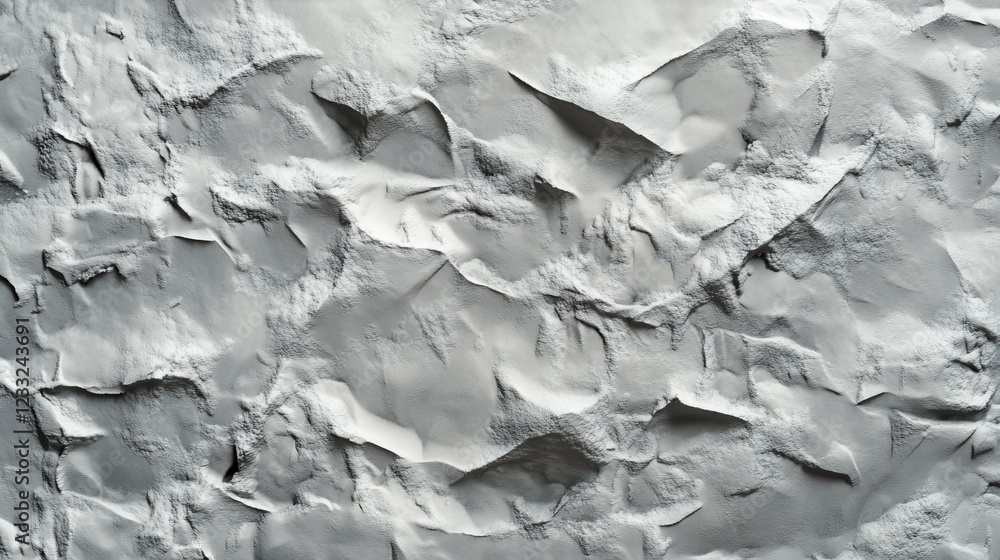 Aufkleber abstract white textured surface with deep shadows and irregular shapes for background