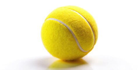 Vibrant Yellow Tennis Ball Isolated on a White Background - Perfect for Sports, Fitness, and Lifestyle Imagery