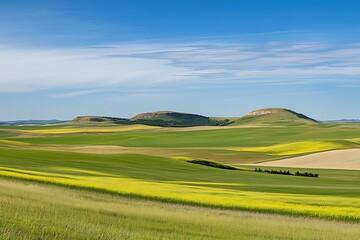 Obraz premium Stunning Rolling Hills and Fields in Summer