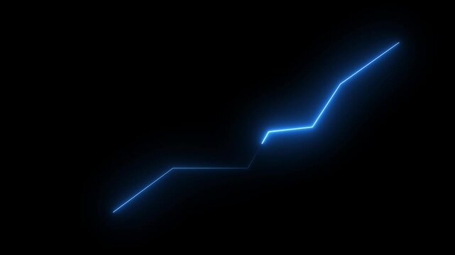 glowing neon Global business analyzing concept with trade.  Financial figures and charts showing a downward trend, business crash and economic collapse.