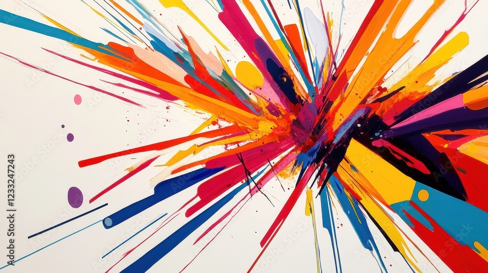 Poster vibrant abstract color explosion in a dynamic modern art style