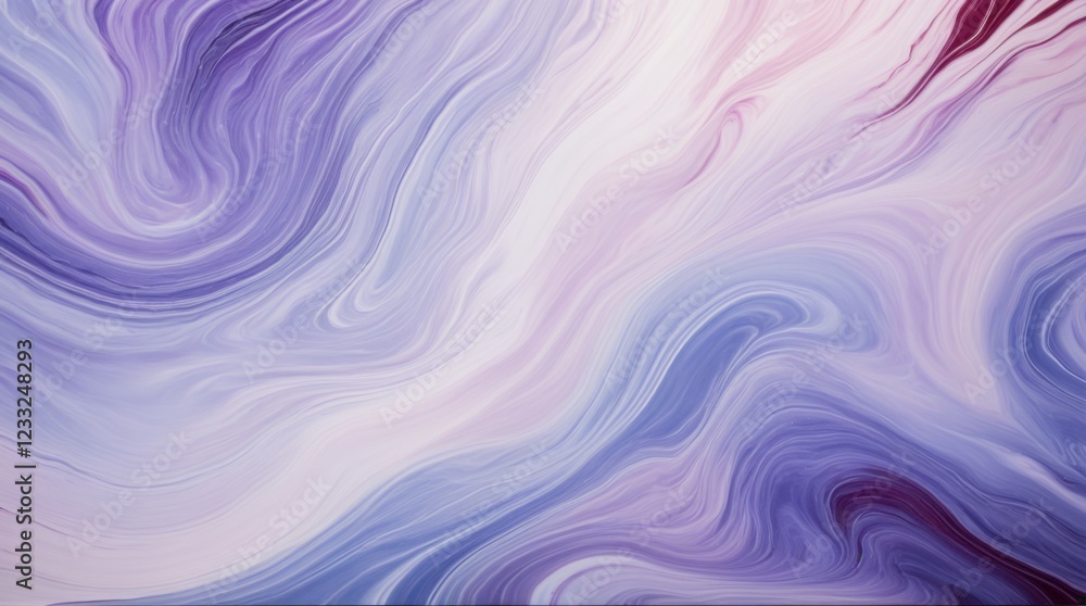 Poster white and blue swirls creating a marble-like effect in abstract design