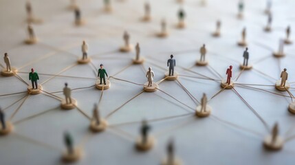 professional social network concept connected human figures representing business relationships and networking