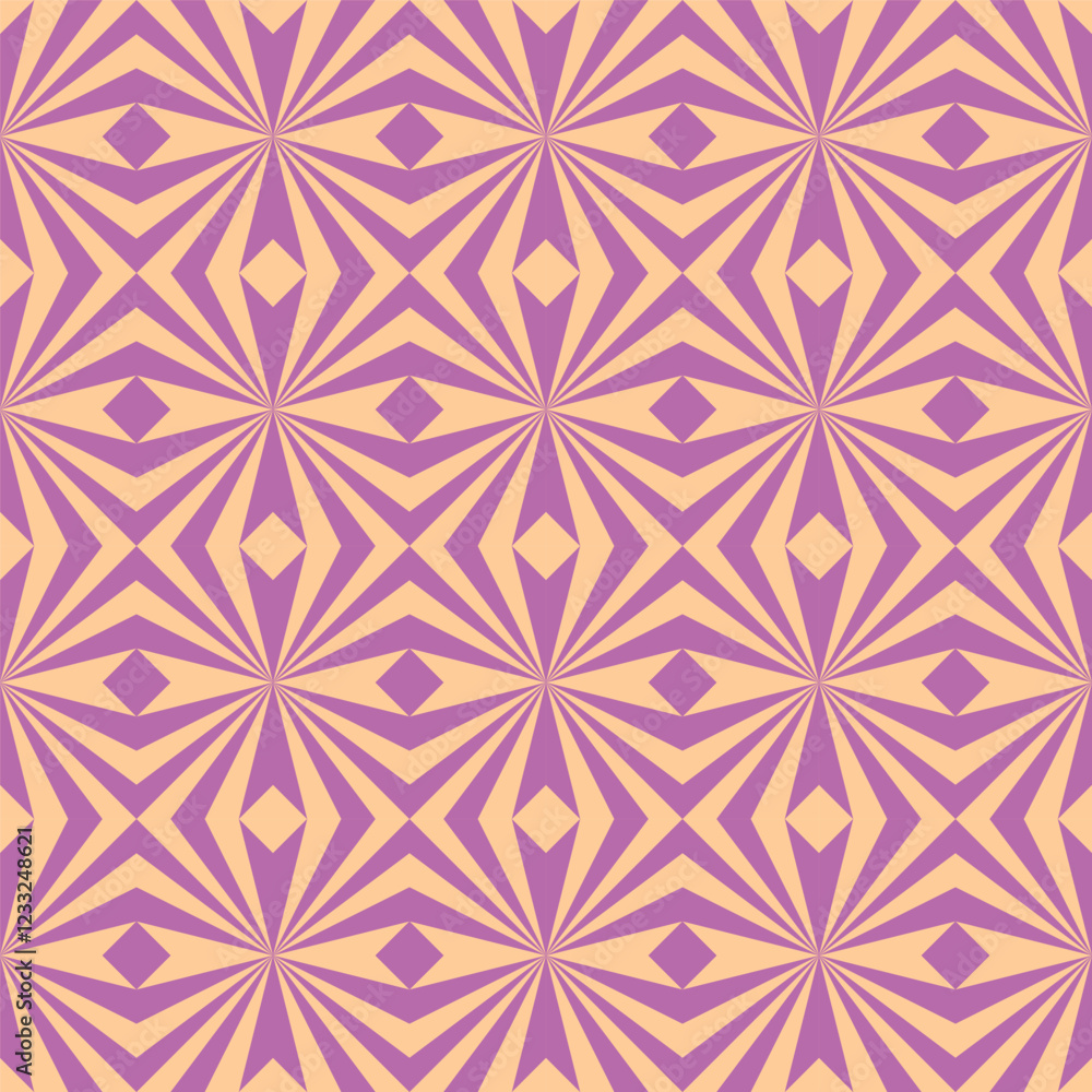 Poster seamless geometric pattern featuring a repeating design of interlocking shapes in a warm, earthy col