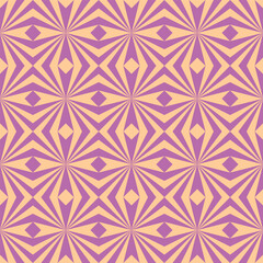 seamless geometric pattern featuring a repeating design of interlocking shapes in a warm, earthy color palette of peach and purple