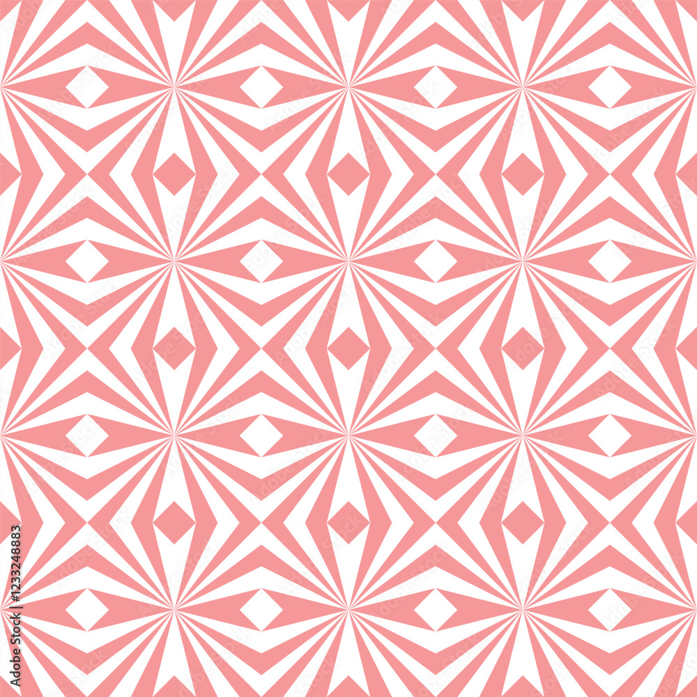 Aufkleber a seamless geometric pattern featuring a repeating design of interlocking shapes in a vibrant pink a