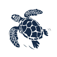 Fototapeta premium Blue Sea Turtle Swimming Gracefully in Ocean Waters